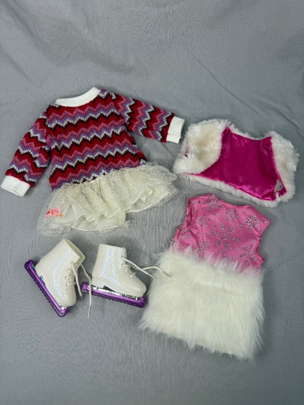 Outfit for 18” Doll – Winter Outfits w/ Ice Skates